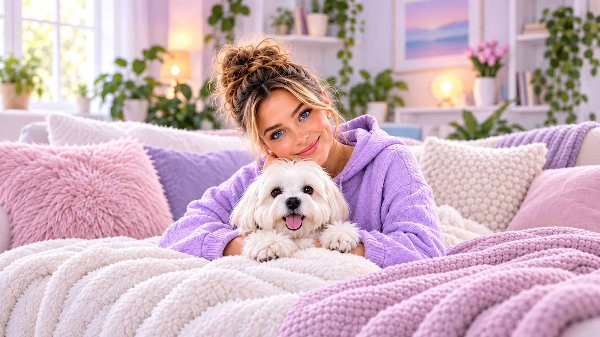 YUMA con su perrita blanca
